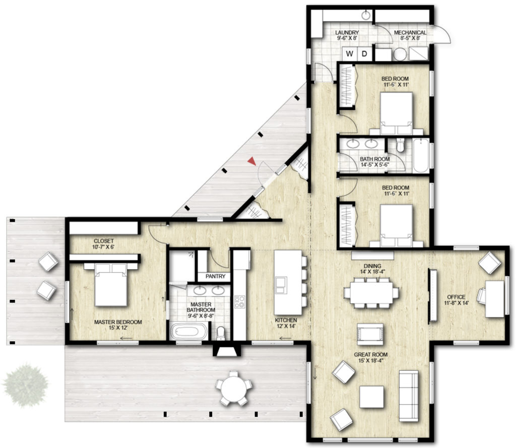 Contemporary Style House Plan 3 Beds 2 Baths 2320 Sq Ft Plan