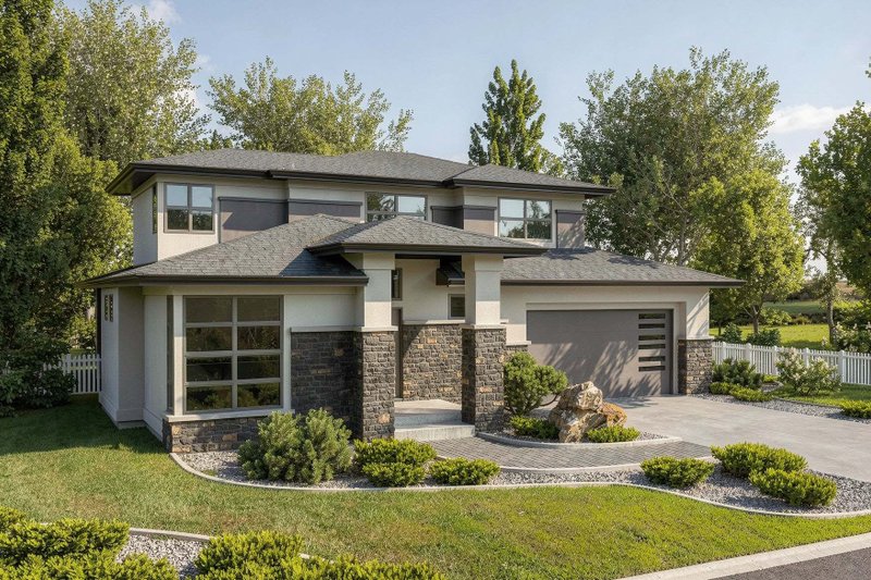 House Plan Design - Exterior - Front Elevation 2 for Ranch House Plan #1100-186 - 5 bed, 3 bath