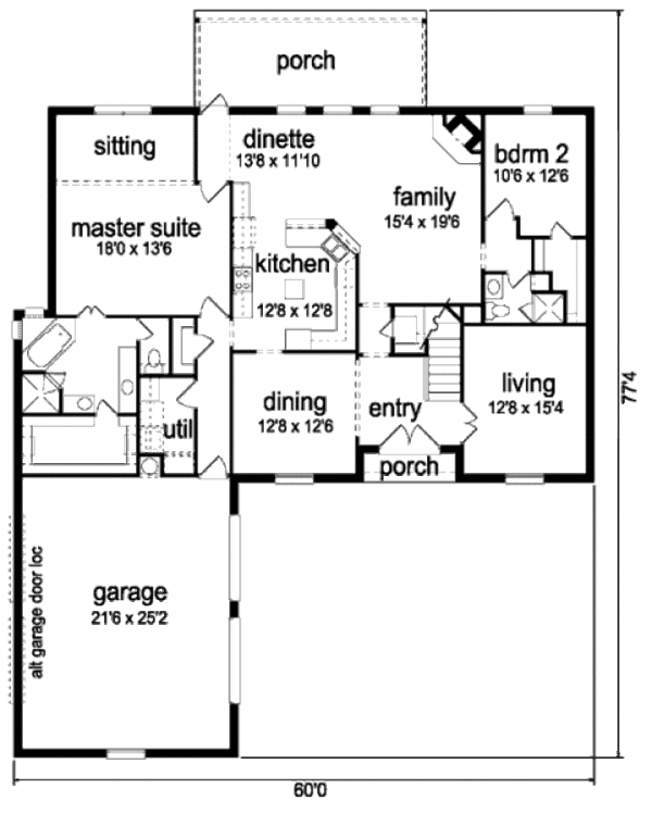Architectural House Design - European Floor Plan - Main Floor Plan #84-414