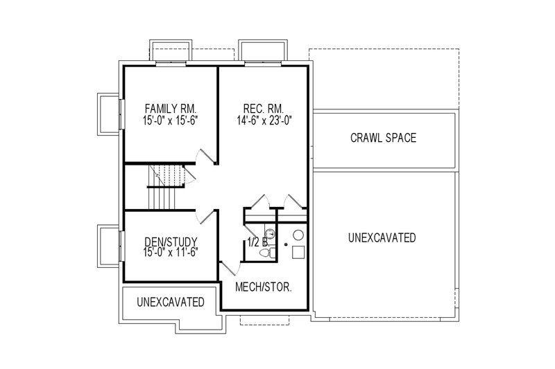 Dream House Plan - Floor Plan - Lower Floor for Craftsman House Plan #920-75 - 5 bed, 3 bath