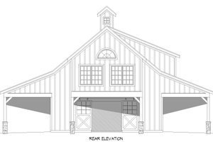 Exterior - Rear Elevation for Country House Plan #932-766 - 3 bed, 3 bath