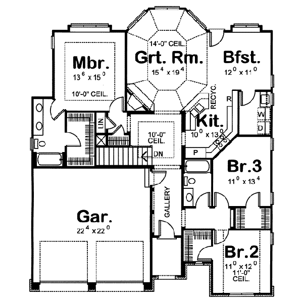 House Plan Design - European Floor Plan - Main Floor Plan #20-1400