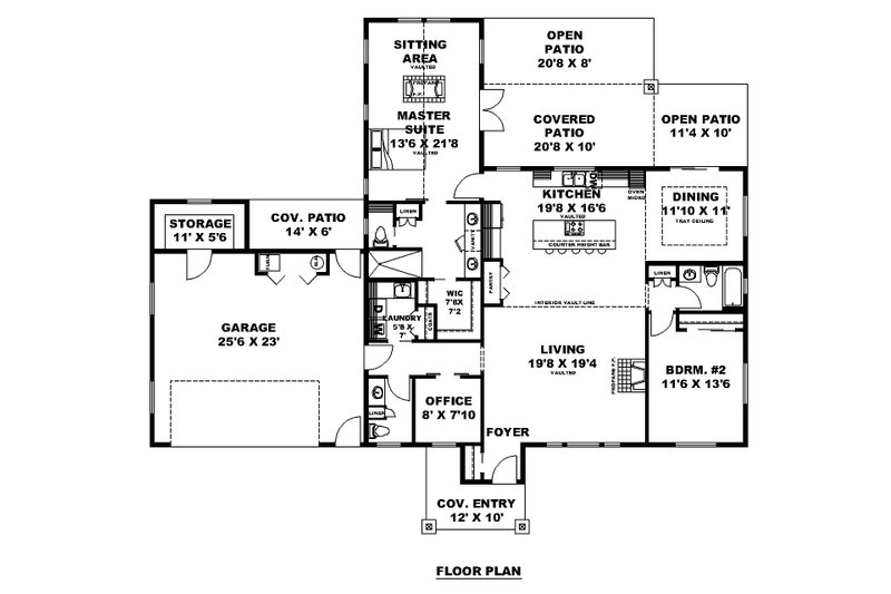 Dream House Plan - Floor Plan - Main Floor for Craftsman House Plan #117-1012 - 2 bed, 2.5 bath