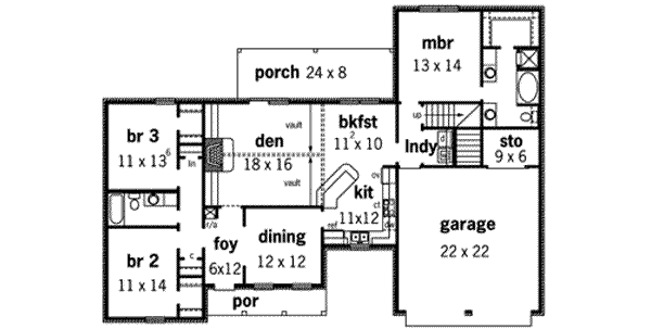 Southern Floor Plan - Main Floor Plan #16-273