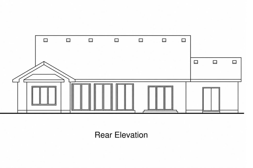 Exterior - Rear Elevation for European House Plan #20-2071 - 2 bed, 2 bath