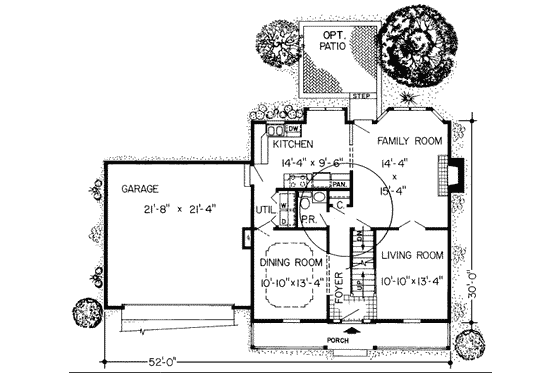 Floor Plan - Main Floor for Traditional House Plan #312-526 - 4 bed, 2.5 bath