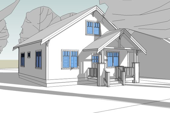 Exterior - Front Elevation for Bungalow House Plan #528-4 - 3 bed, 2 bath
