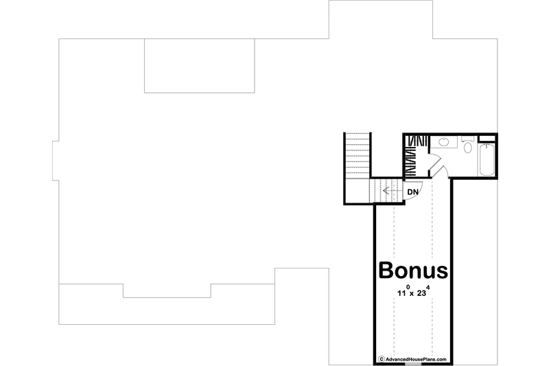 House Design - Floor Plan - Upper Floor for Modern House Plan #455-295 - 3 bed, 2 bath