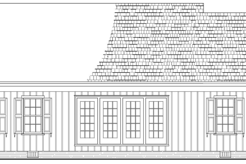 Dream House Plan - Exterior - Rear Elevation for Ranch House Plan #137-364 - 3 bed, 2 bath