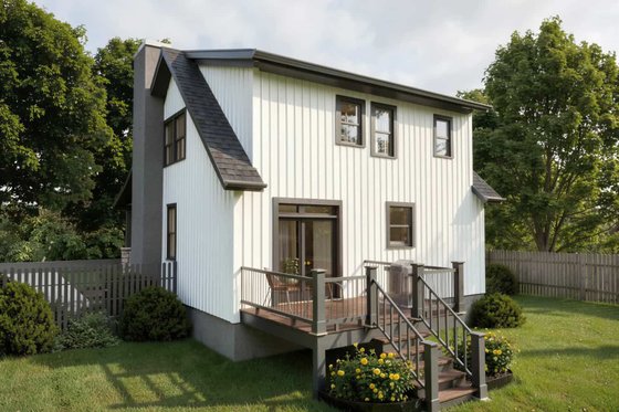 Exterior - Rear Elevation 1 for Farmhouse House Plan #79-338 - 3 bed, 2.5 bath