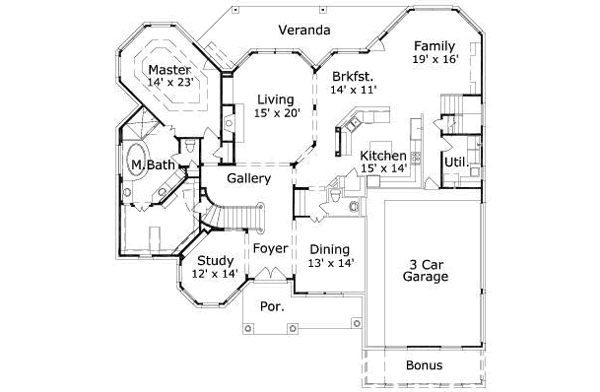 Traditional Floor Plan - Main Floor Plan #411-181
