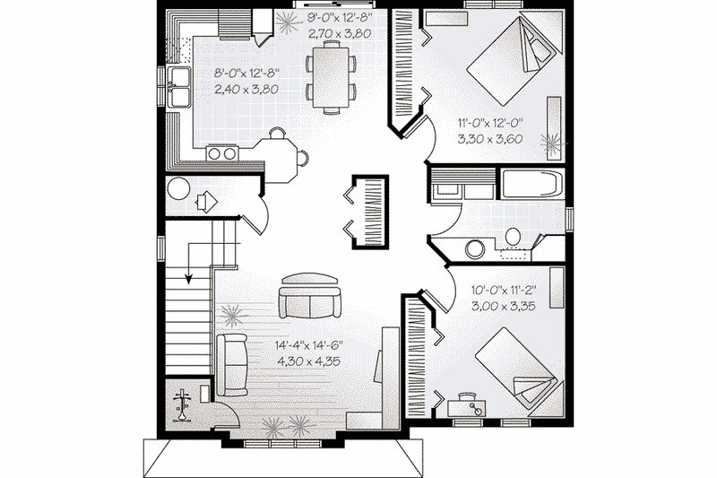 Dream House Plan - Floor Plan - Upper Floor for Southern House Plan #23-508 - 2 bed, 1 bath