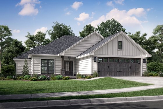Exterior - Front Elevation 3 for Traditional House Plan #430-134 - 3 bed, 2 bath
