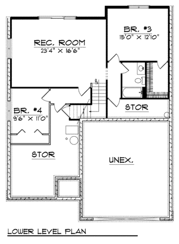 Home Plan - European Floor Plan - Lower Floor Plan #70-801