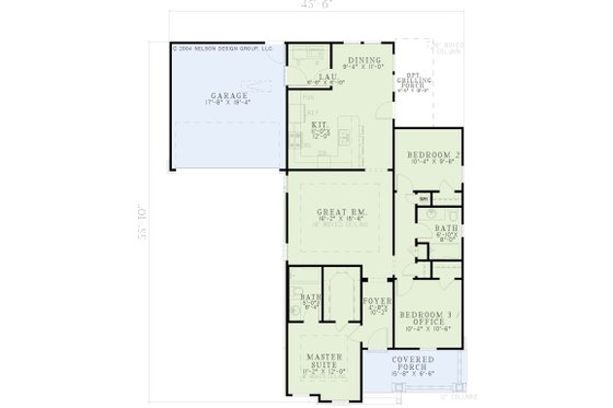 Floor Plan - Main Floor for Country House Plan #17-2905 - 3 bed, 2 bath