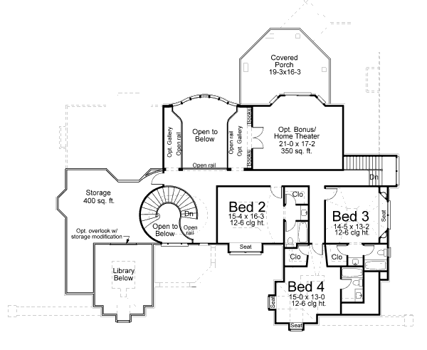 Home Plan - European Floor Plan - Upper Floor Plan #119-182