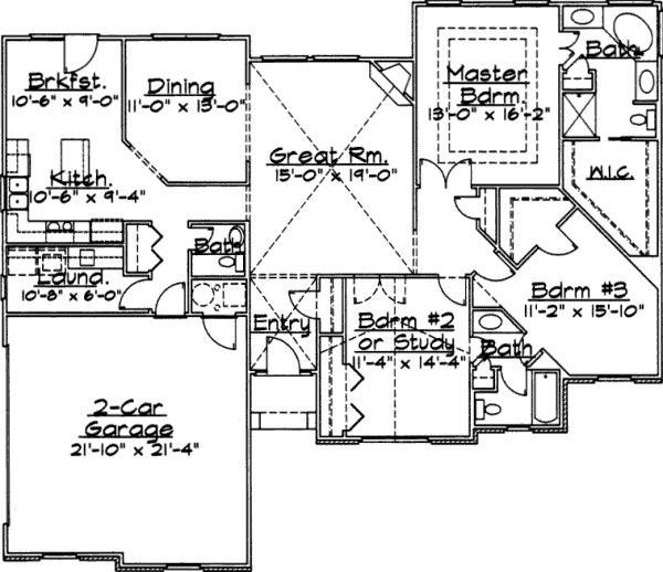 House Design - Traditional Floor Plan - Main Floor Plan #31-126