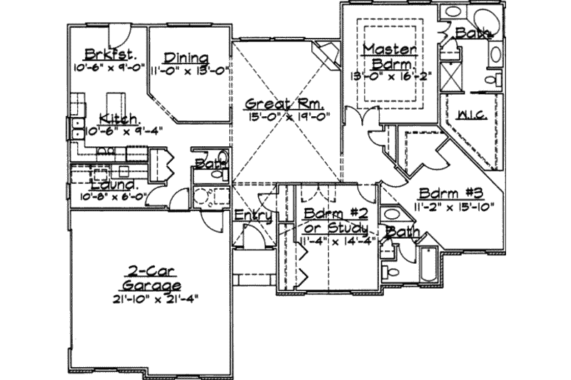 Dream House Plan - Floor Plan - Main Floor for Traditional House Plan #31-126 - 3 bed, 2.5 bath