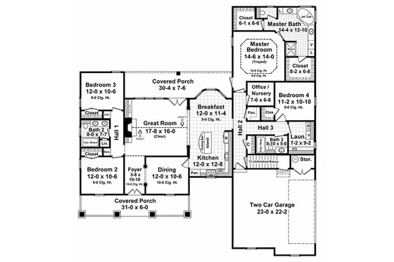 Country style Plan 21-196 main floor