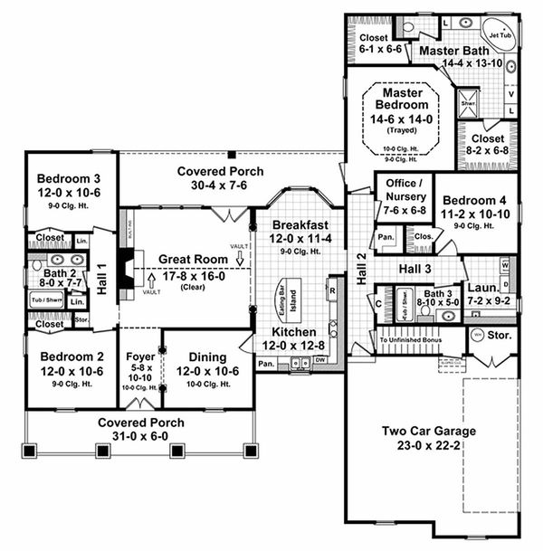 Home Plan - Country style Plan 21-196 main floor