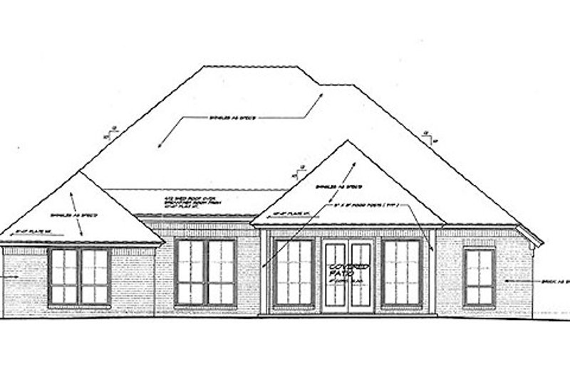 Home Plan - Exterior - Rear Elevation for Tudor House Plan #310-963 - 3 bed, 2 bath