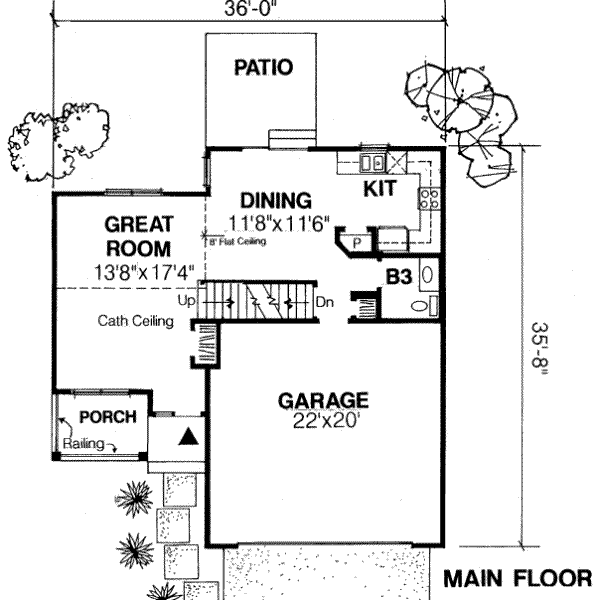 Traditional Floor Plan - Main Floor Plan #334-115