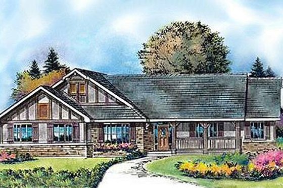 Exterior - Front Elevation 4 for Country House Plan #427-8 - 4 bed, 2.5 bath