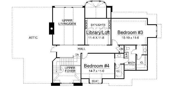 House Plan Design - European Floor Plan - Upper Floor Plan #119-195