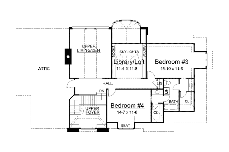 House Plan Design - Floor Plan - Upper Floor for European House Plan #119-195 - 3 bed, 3 bath
