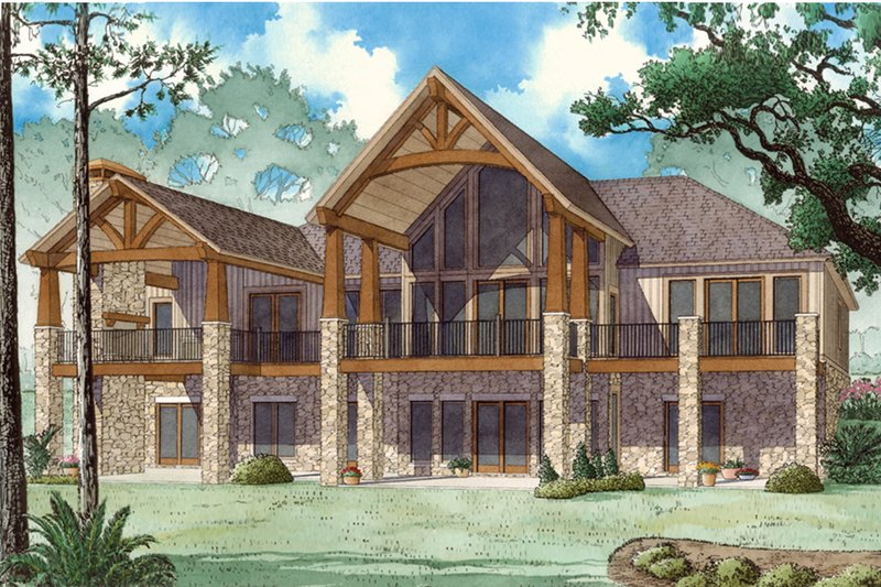 Dream House Plan - Exterior - Rear Elevation 3 for Craftsman House Plan #923-43 - 4 bed, 4.5 bath