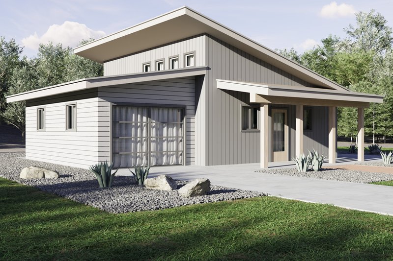 House Plan Design - Exterior - Front Elevation 3 for Modern House Plan #1106-170 - 1 bed, 1 bath