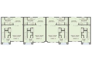 Floor Plan - Main Floor for Traditional House Plan #17-623 - 2 bed, 2.5 bath