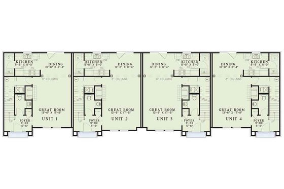 Floor Plan - Main Floor for Traditional House Plan #17-623 - 2 bed, 2.5 bath