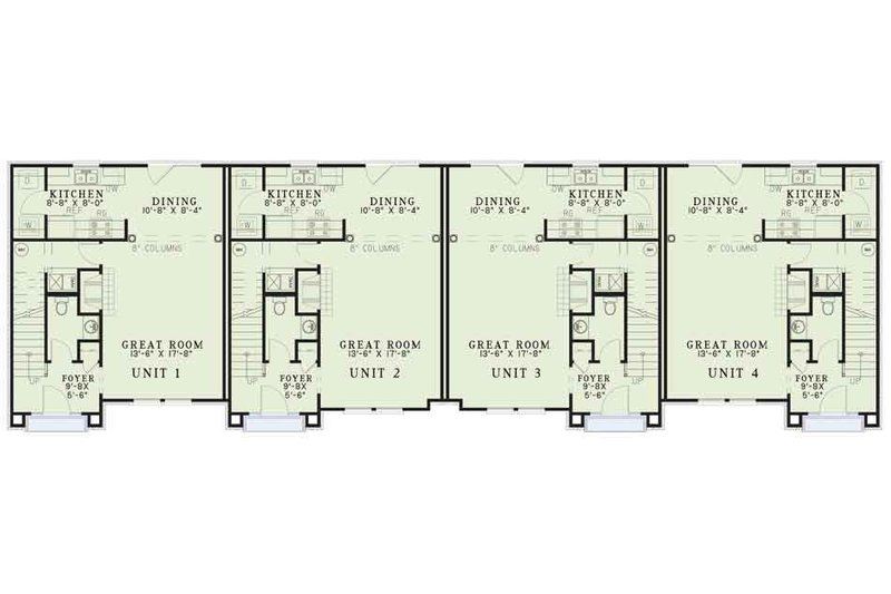 House Blueprint - Floor Plan - Main Floor for Traditional House Plan #17-623 - 2 bed, 2.5 bath