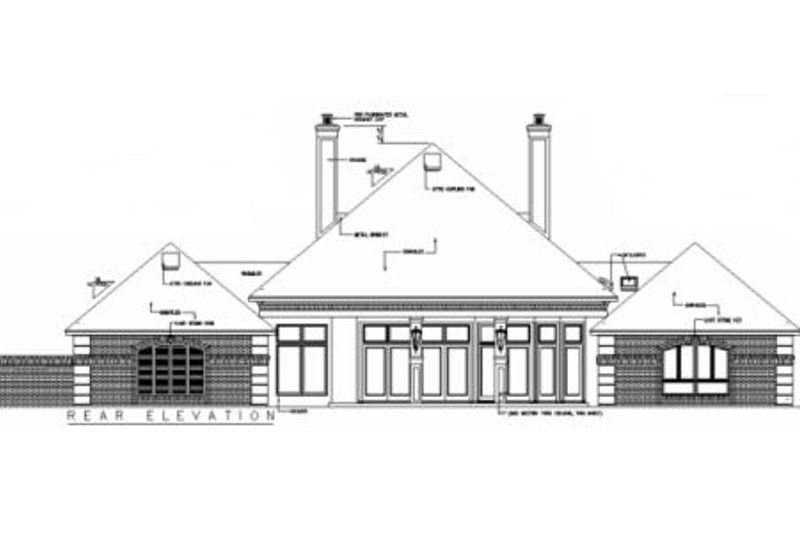 Home Plan - Exterior - Rear Elevation for European House Plan #45-333 - 4 bed, 4.5 bath