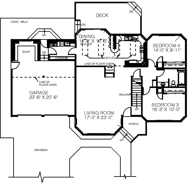 Home Plan - Modern Floor Plan - Main Floor Plan #60-141