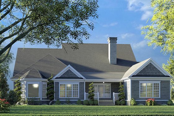 Exterior - Rear Elevation for Farmhouse House Plan #923-190 - 4 bed, 3 bath