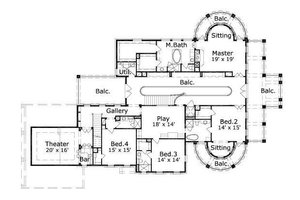 Floor Plan - Upper Floor for Colonial House Plan #411-324 - 4 bed, 4.5 bath