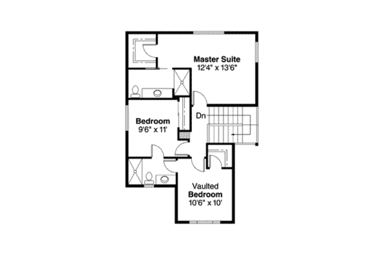 Floor Plan - Upper Floor for Traditional House Plan #124-416 - 4 bed, 3 bath