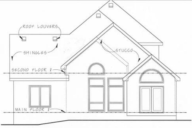 Dream House Plan - Exterior - Rear Elevation 1 for European House Plan #20-1406 - 3 bed, 2.5 bath
