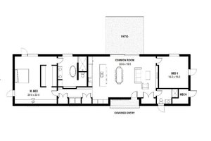 Floor Plan - Main Floor for Modern House Plan #497-17 - 2 bed, 2 bath