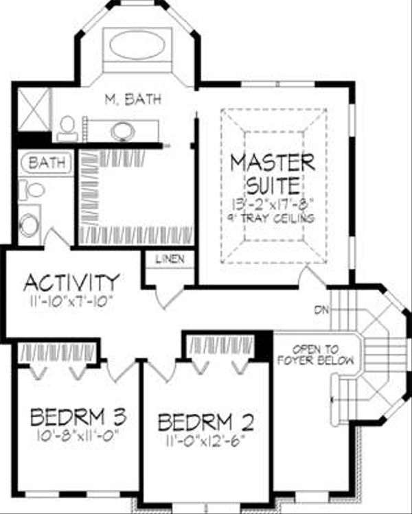 House Plan Design - European Floor Plan - Upper Floor Plan #320-147