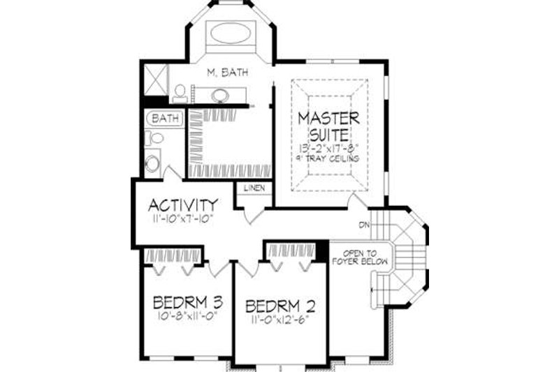 Architectural House Design - Floor Plan - Upper Floor for European House Plan #320-147 - 3 bed, 2.5 bath