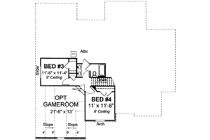 Floor Plan - Upper Floor for Traditional House Plan #20-1537 - 4 bed, 3 bath