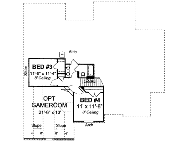 Traditional Floor Plan - Upper Floor Plan #20-1537