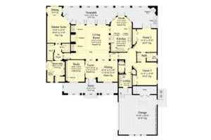 Floor Plan - Main Floor for Mediterranean House Plan #930-501 - 3 bed, 2.5 bath