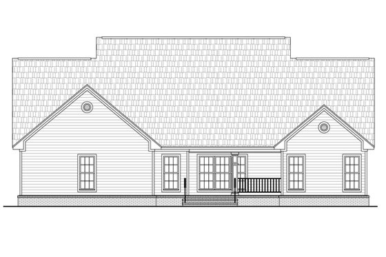 Exterior - Rear Elevation for Country House Plan #21-362 - 4 bed, 3.5 bath