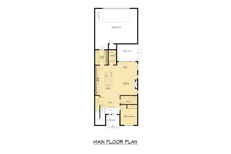 Home Plan - Floor Plan - Main Floor for Farmhouse House Plan #1066-323 - 4 bed, 3 bath