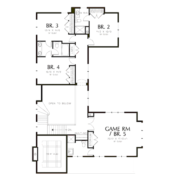 Architectural House Design - Mediterranean Floor Plan - Upper Floor Plan #48-243