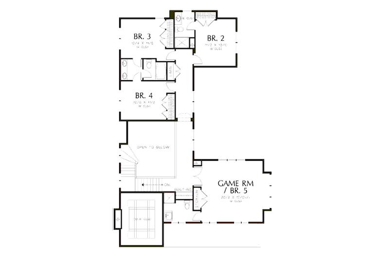 Dream House Plan - Floor Plan - Upper Floor for Mediterranean House Plan #48-243 - 5 bed, 4.5 bath